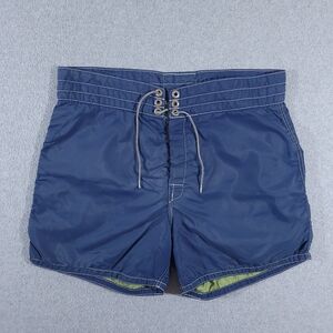 Birdwell Beach Britches Shorts Mens Size 32 Blue Nylon Surf Swim Trunks USA